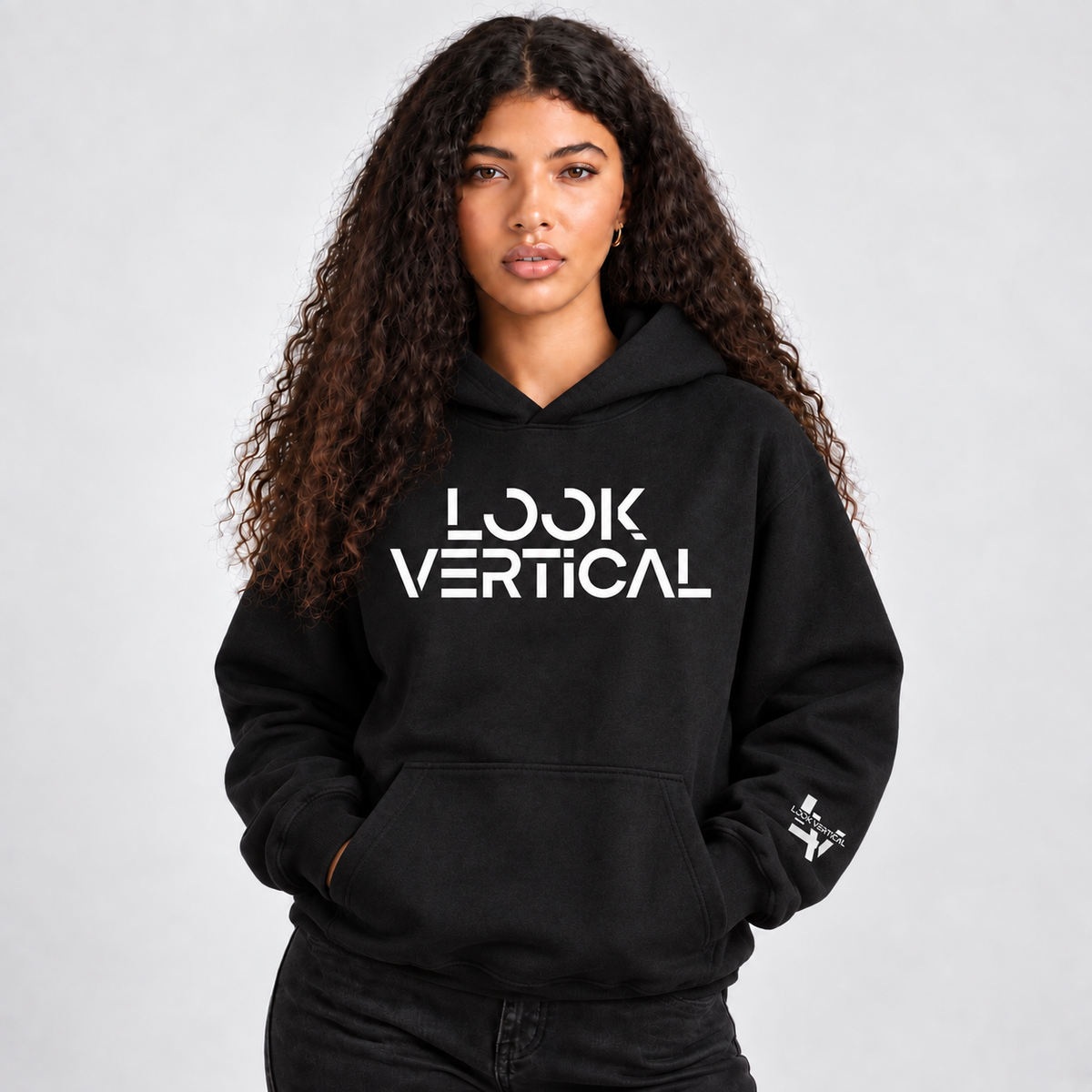 Look Vertical Premium Hoodie- Black