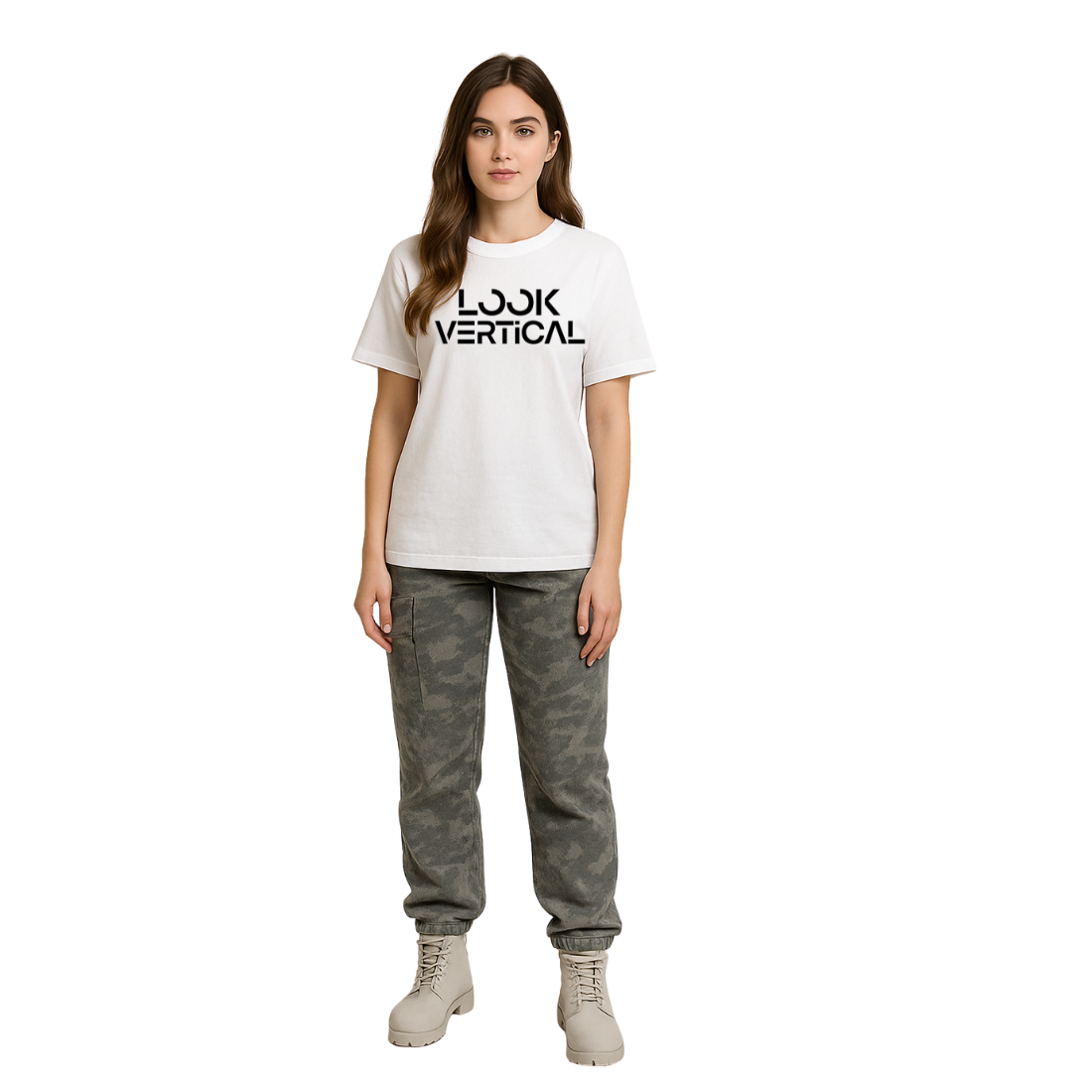 Look Vertical Premium Tee- White