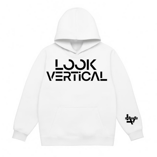 Look Vertical Premium Hoodie- White