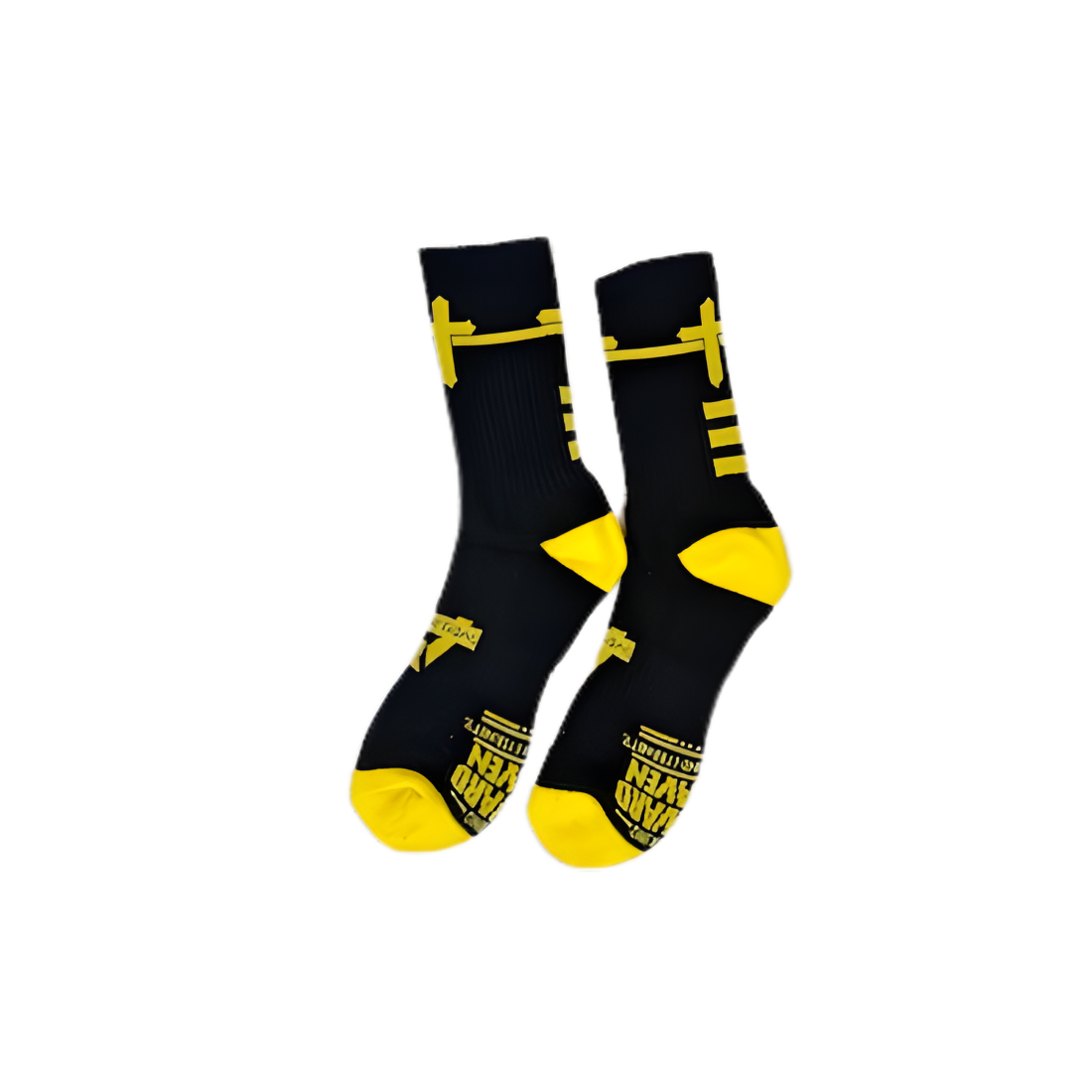 ADULT/UNISEX- Black/Victory Yellow LOOK VERTICAL Performance Crew Socks