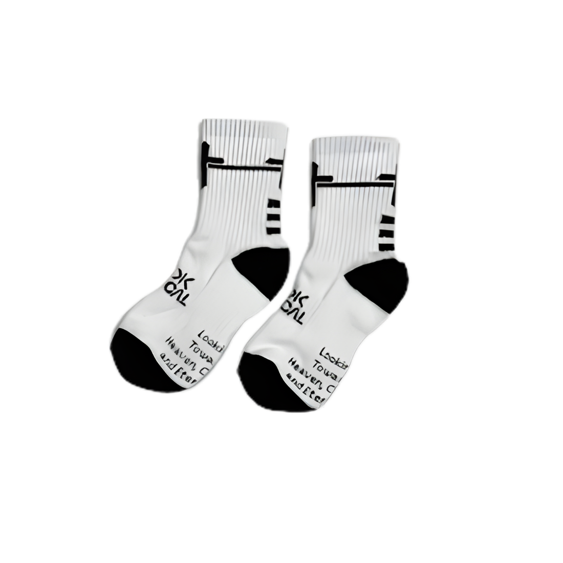 SMALL ADULT- White/Victory Black LOOK VERTICAL Performance Crew Socks