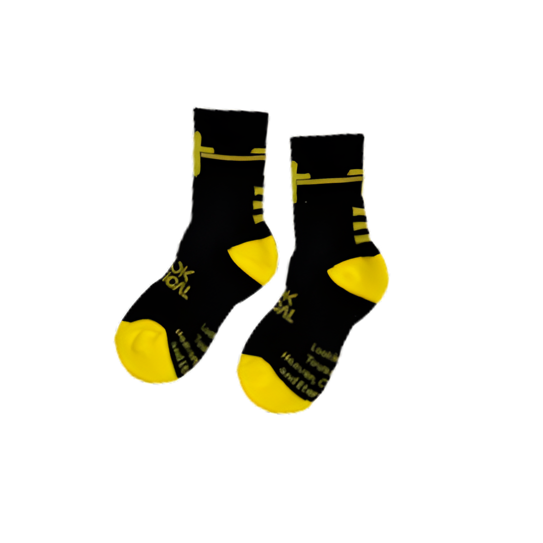 SMALL ADULT-Black/Victory Yellow LOOK VERTICAL Performance Crew Socks